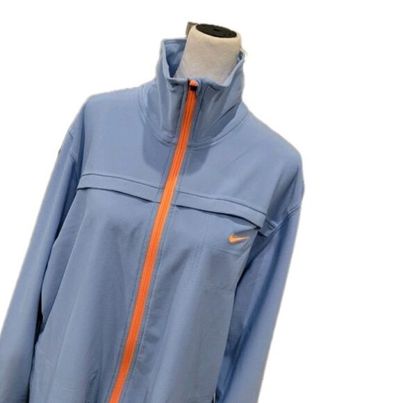 Nike Dri-Fit Full Zip Jacket Women's 1X Blue‎ Long Sleeve Pockets Lightweight - Picture 2 of 13